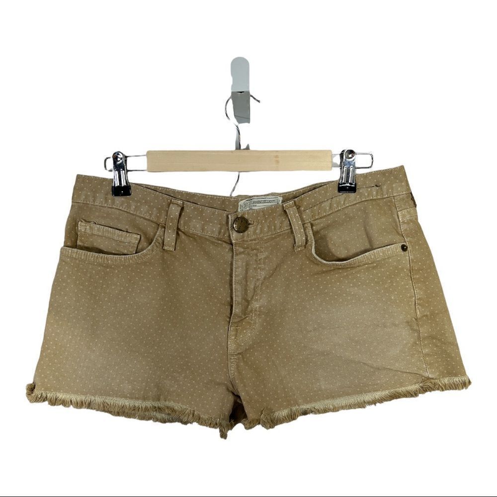 CURRENT/ELLIOTT Women’s The Boyfriend Polka Dot Frayed Denim Shorts Size 28